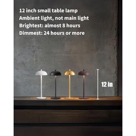 NEWSEE Cordless LED 12" Small Table Lamps Set of 2, Modern Portable Desk Lamp, 3 Color Dimming Rechargeable Battery Lights, for Bedroom, Outdoor, Restaurant, Bedside, Baby Night Light, Gifts (Brown)