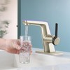 ICREEH LED Bathroom Faucet with Temperature Display, Brushed Gold Bathroom