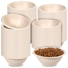 200 Pcs Disposable Pet Bowls Bulk 8 Oz Travel Paper Food Bowls for Small Dogs Puppy Cat, Leakproof Pet Feeding and Watering Supplies 1 Cup