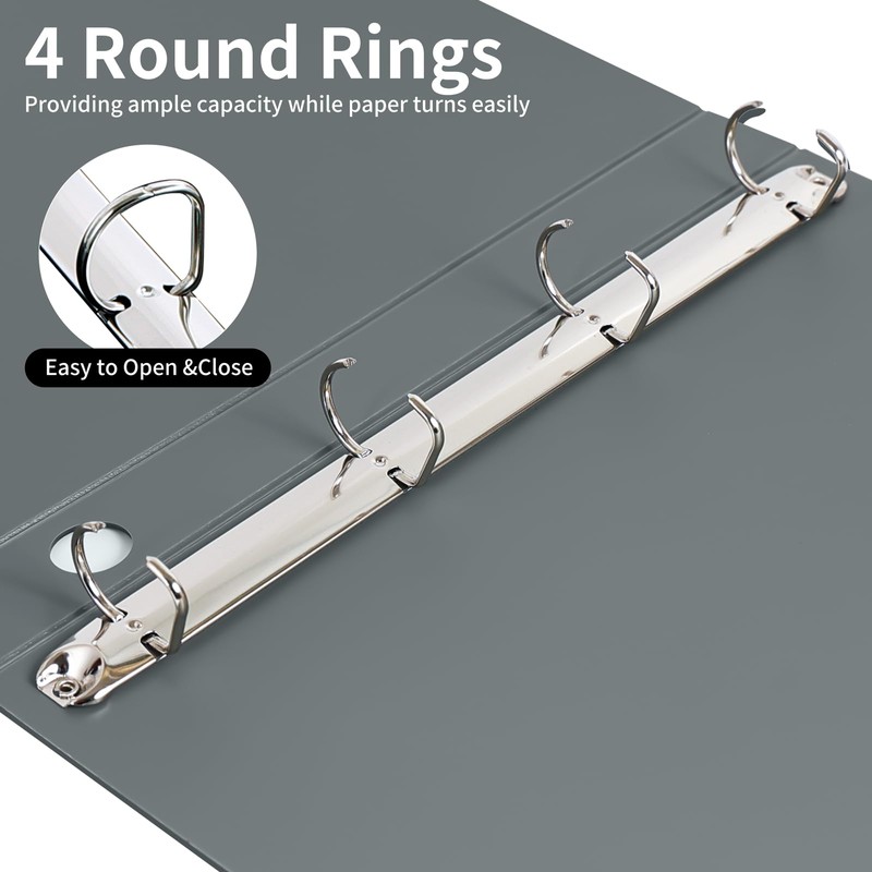 SOYIRI 4 Ring Binders,4 Pack D Ring Binder A4 for