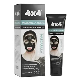 Mascarilla Negra Facial 4x4 Con Carbon Activado 120ml