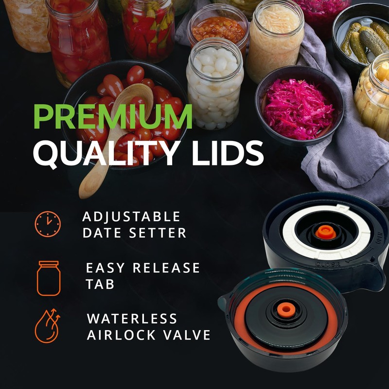 Easy Fermenter Fermentation Kit, Includes 3 Fermenting Lids for Wide