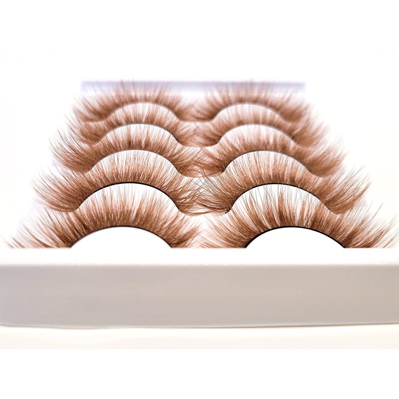 MISSLADY Colored Lashes 20mm 3D Faux Mink Brown Eyelashes False
