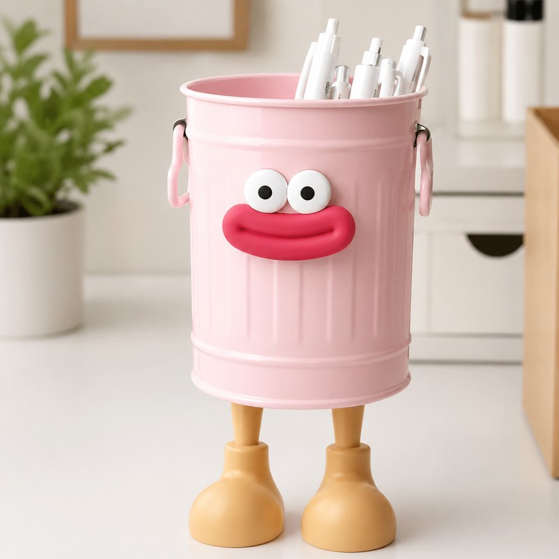 Cartoon Pen Holder for Desk Organization - ABS Stationery Storage