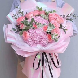 20 Sheets Flower Wrapping Paper,Double sided illusory color Waterproof Rose bouquet packaging paper, Used for DIY Crafts, Gift Packaging, Florist Supplies Packaging Paper for Wedding Birthday Gift (water powder)