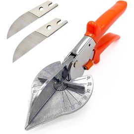 Multi Angle Miter Shear Cutter Hand Tools,45-135 Degree Adjustable Angle Scissors Trim Shears Tools for Vinyl Wood Molding Trim, 2 Extra Spare Blades Included Philoch - Color: Orange With 2 Extra Blades
