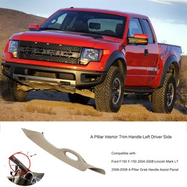 Gelessy A Pillar Interior Trim Handle Left Driver Side 4L3Z-1503599-AAC Compatible with 2004-2008 Ford F-150 F150 2006-2008 Lincoln Mark LT A Pillar Grab Handle Driver Side (Beige)