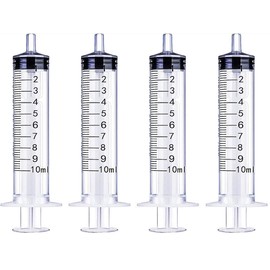 Cygnus 4 Pack - 10ml Syringes Without Needle for Measuring, Lip Gloss, Liquid refilling, Dispensing, DIY Crafts, DIY Lip Gloss Accessories, Feeding Pets, Food, Scientific Labs