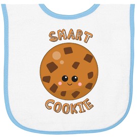 inktastic Smart Cookie Baby Terry Cloth Bib White and Light Blue 2801b