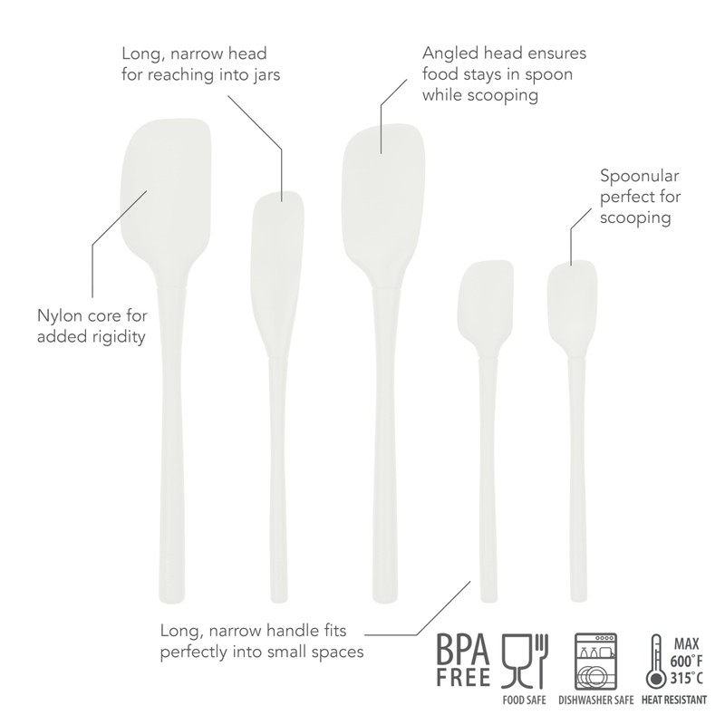 Tovolo Flex-Core® All Silicone Spatula Set of 5 for Meal