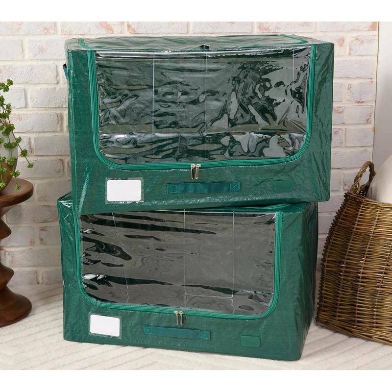 QVC Periea Set of 2 Jumbo Tarp Storage Boxes -