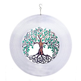 ISEO Tree of Life Wind Spinner for Yard and Garden, Hanging Outdoor Decor, Yard Art, Porch and Patio Decorations, Metal Wind Spinners Outdoor, Weather Resistant, 6.5”