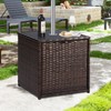 SUNNYPARK Outdoor Umbrella Side Table with 2 Weight Bags, 2-in-1