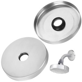 IMPRESA 2 Pack Brushed Nickel Showerhead Escutcheon Plate Set - Extra Large 4" Shower Arm Flange to Cover up Miss Cuts - Shower Remodeling Plate for a TimelessTouch-Easy Install Plumbing Cover Plates