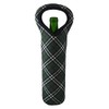 Wine Bodies Insulated Neoprene Bottle Tote Bag Featuring Green Plaid