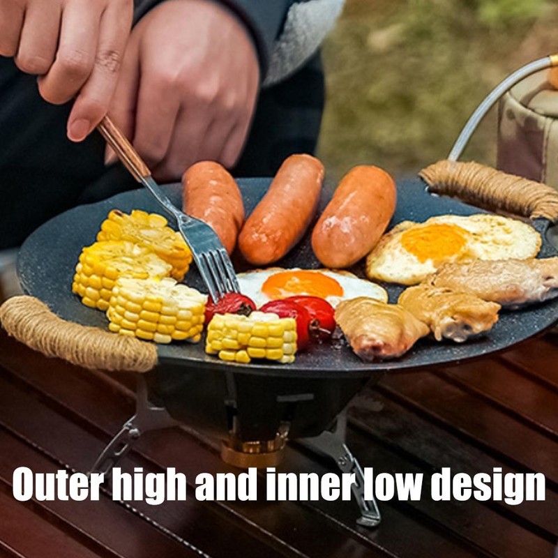 Small Grill Pan with Handle Portable Universal Maifan Stone Coating
