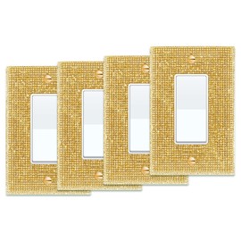 GOLD Rhinestone Decorator Light Switch Cover Colored Bling Outlet Cover Colorful Shiny Sparkle Bling Crystal Wall Plate Cover GOLD Bling Socket Cover