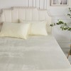 Plush Fitted Sheet Set, 90 x 200 cm, Beige, White,