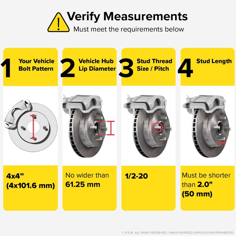 RockTrix 4x4 Wheel Spacers, 2 inch Thick Golf Cart Wheel