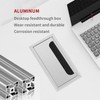 2 Pcs Desk Table Grommets, Aluminum Alloy Rectangle Cord Cable