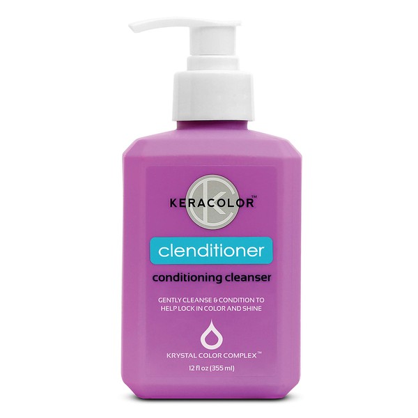 Keracolor Clenditioner Co Wash Cleansing Conditioner Keratin Infused Color Safe Prevents Fade Replaces Your Shampoo, 12 Fl Oz