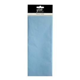 Glick Four Sheets of Light Blue Tissue Paper, Each Sheet 750mm x 500mm Tissue Paper Pale Blue, Pastel Blue Tissue Paper for Gift Wrapping, Birthday Blue Tissue Paper, Arts & Crafts