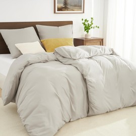 WohlNest Bed Linen Natural Colour, Single Bed Linen, 2 Duvet Covers 135 x 200 cm + 2 Pillowcases 80 x 80 cm, Microfibre Bed Linen with Zip