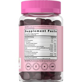 Horbäach Iron Gummies for Women | 70 Count | Grape Flavor | Supplement with B Vitamins Folate and Zinc | Vegan, Non-GMO & Gluten Free