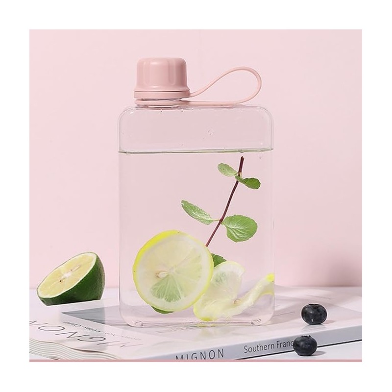 SZHENGSHAN 1Pc Slim Square Travel Water Bottle, Flat Drink Cup,