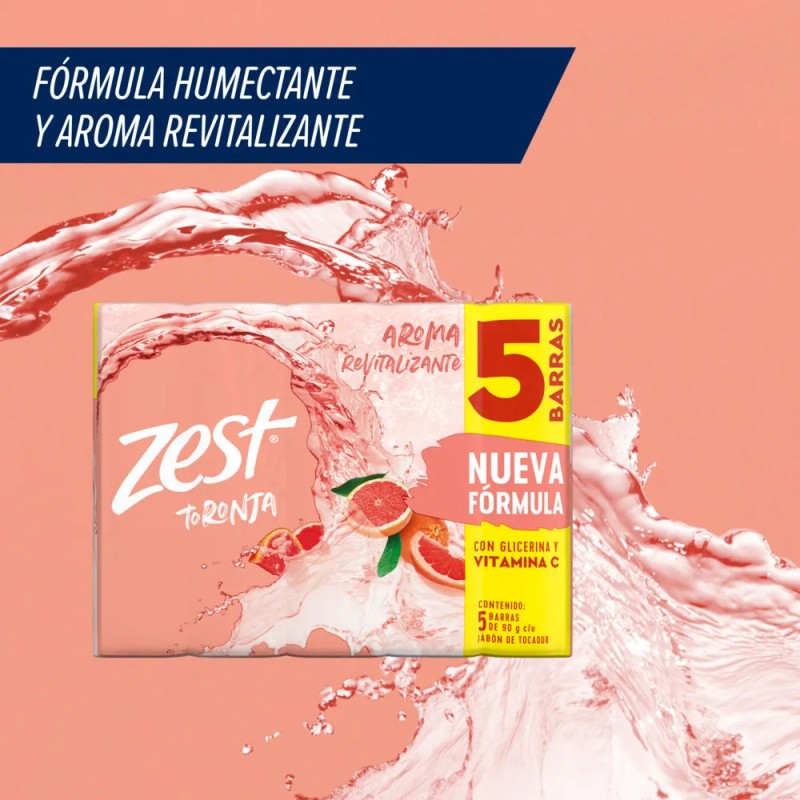 Zest Jabón Barra Toronja Albahaca 5x90