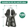 Strasee 100Pcs 1-3/16" Snap Rebar Chairs Plastic Rebar Concrete Chair