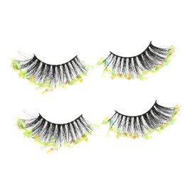 Beavorty 2pairs Sequins Eyelashes for Women Makeup Eye Accessories for Parties Events Lightweight Reusable Stunning Glitter Effect Easy Application