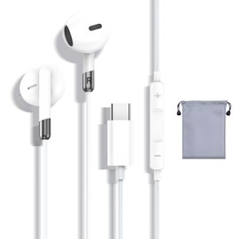 Nowoto Type C Earphones, Wired (2025 Sound Quality Enhanced Version), USB Type-C Wired Earphones, Call Capable, Volume Adjustment, Noise Reduction, Uses Type C Interface, Tangle-Resistant, Ergonomic