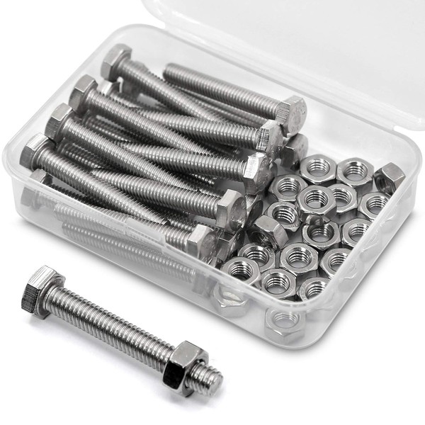 M6 x 50 mm, 20 pieces, 304 stainless steel, hexagon