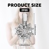 2Pcs Diamante Hair Clips for Women Rhinestone Flower Duckbill Hair