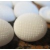 Set of 12~Vintage 7/8" Wedding White Dimple Dot Glass Buttons
