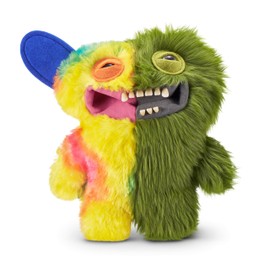 Fuggler Misfit Monsters 9-inch Series 1 (Count Underoo Mcgoo & Grin Grin - Green & Multi) by ZURU, Funny Ugly Monster Plush Toy
