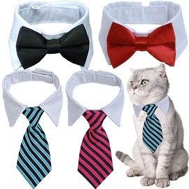 4 Pieces Pets Dog Cat Bowtie Pet Costume Adjustable Formal Necktie Collar for Cats Small Dogs Puppy Grooming Accessories