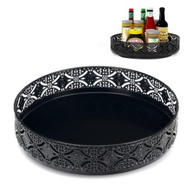 ZUMELER Lazy Susan Organizers 2 Pack 10+12 Inch Turntable Rack For Cabinet, Pantry And Storage, Kitchen, Fridge, Bathroom Makeup Vanity Countertop, Under Sink Organizing, Spice Rack Metal