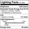 Satco S2419 240 Lumens A19 Incandescent Medium Base Soft White