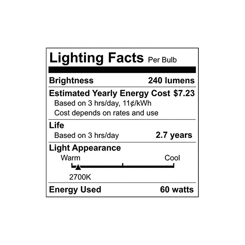 Satco S2419 240 Lumens A19 Incandescent Medium Base Soft White