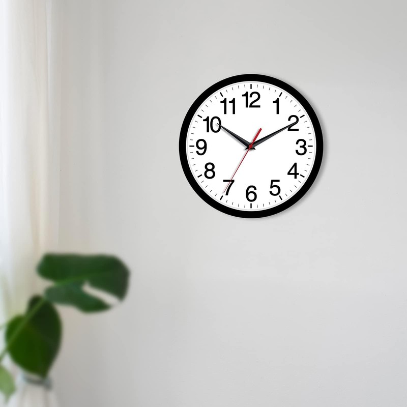 Rohioue 12 Inch Wall Clock Modern Battery Operated Silent Non