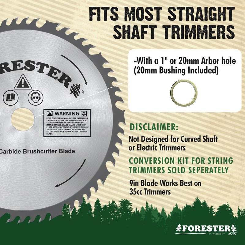FORESTER Carbide Tip Brush Cutter Blade - 9in x 50