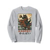 Samurai Cat on Tyrannosaurus rex. | Retro Japanese Vibes Sweatshirt