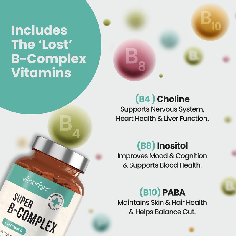 Vitamin B Complex Supplement - 11 B Vitamins (B1, B2,