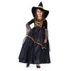 Dress Up America Little Girl Black and Orange Witch Costume