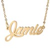 HUAN XUN Gold Color Plated Cursive Name Plate Charm Necklace,