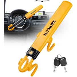JETMORE Steering Wheel Lock, Anti Theft Car Device with Adjustable Design, Car Lock in Compatibility, Car Wheel Lock with Reinforced Steel, Car Anti Theft Device with Tamper-Proof Bolts