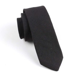 KYULM7 Men's Necktie, Stylish, Solid, Business, Work, Casual, Gift, Width 2.4 inches (6 cm), Black