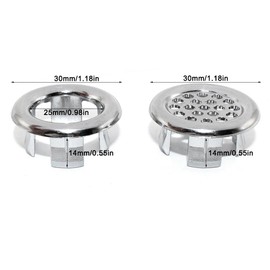 Sonku 8 Pack Tapa de Rebosadero de Lavabo, baño Fregadero de Cocina Lavabo Trim Tapa del Agujero de desbordamiento Insertar Tapa,Accesorio de baño Cocina Baño